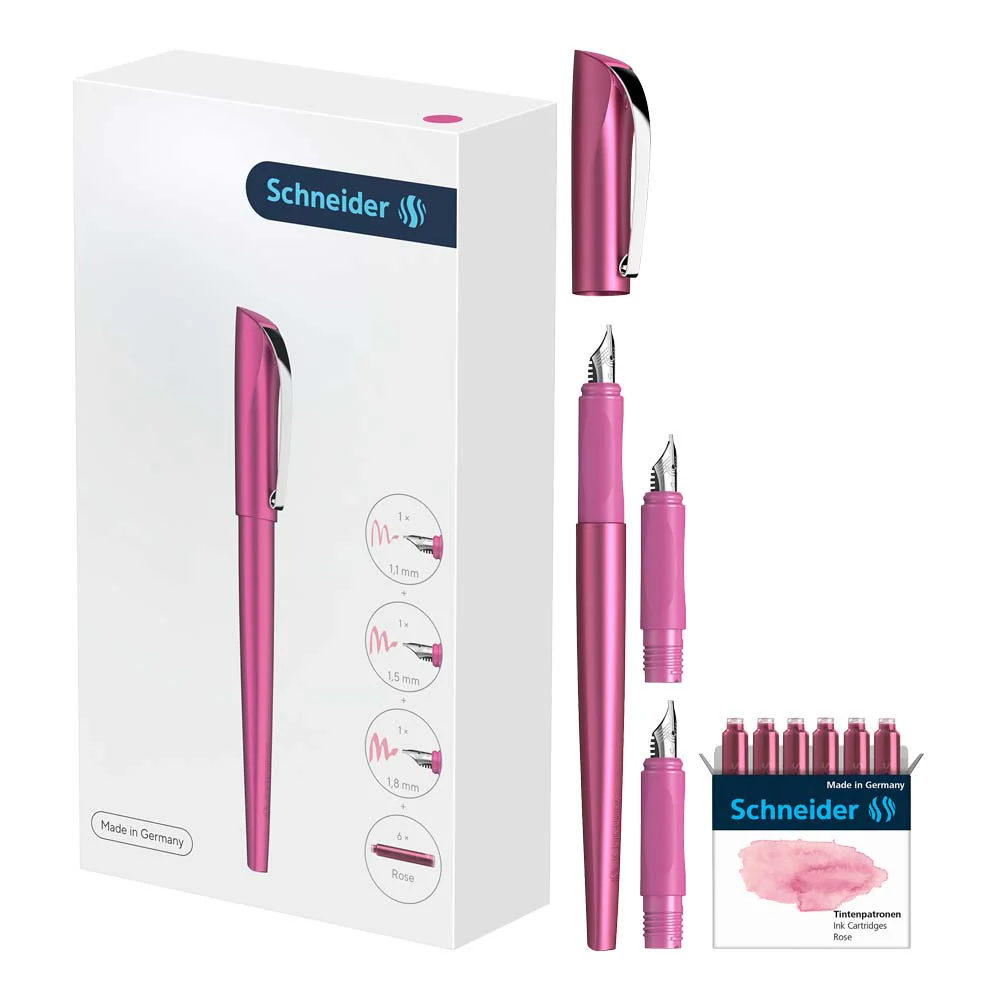 Callissima Calligraphy Set - Metallic Pink Fountain Pen & Rose Ink, 143809 - Image 4
