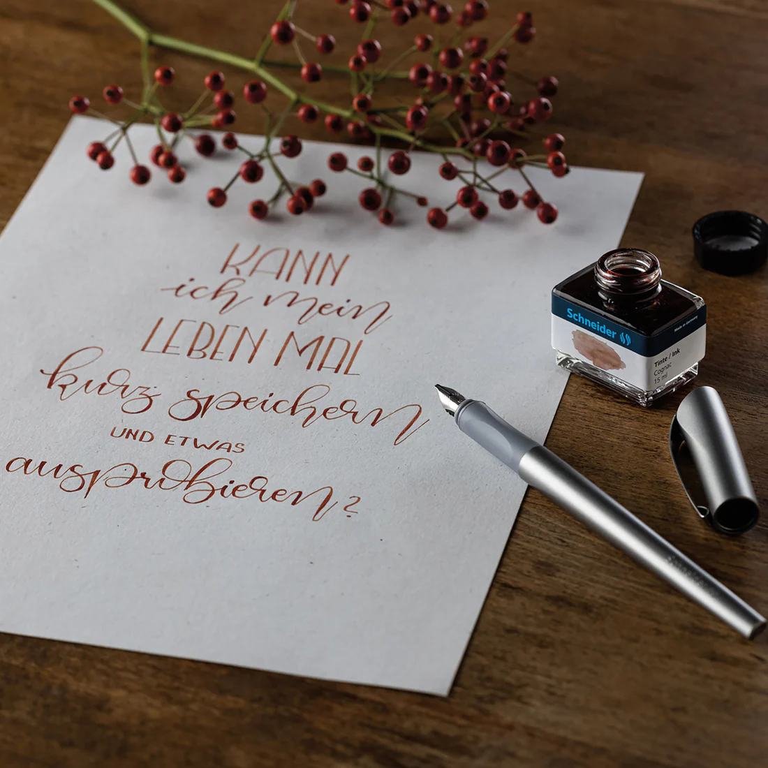 Callissima Calligraphy Set - Anthracite Fountain Pen & Ice Blue Ink - Image 5