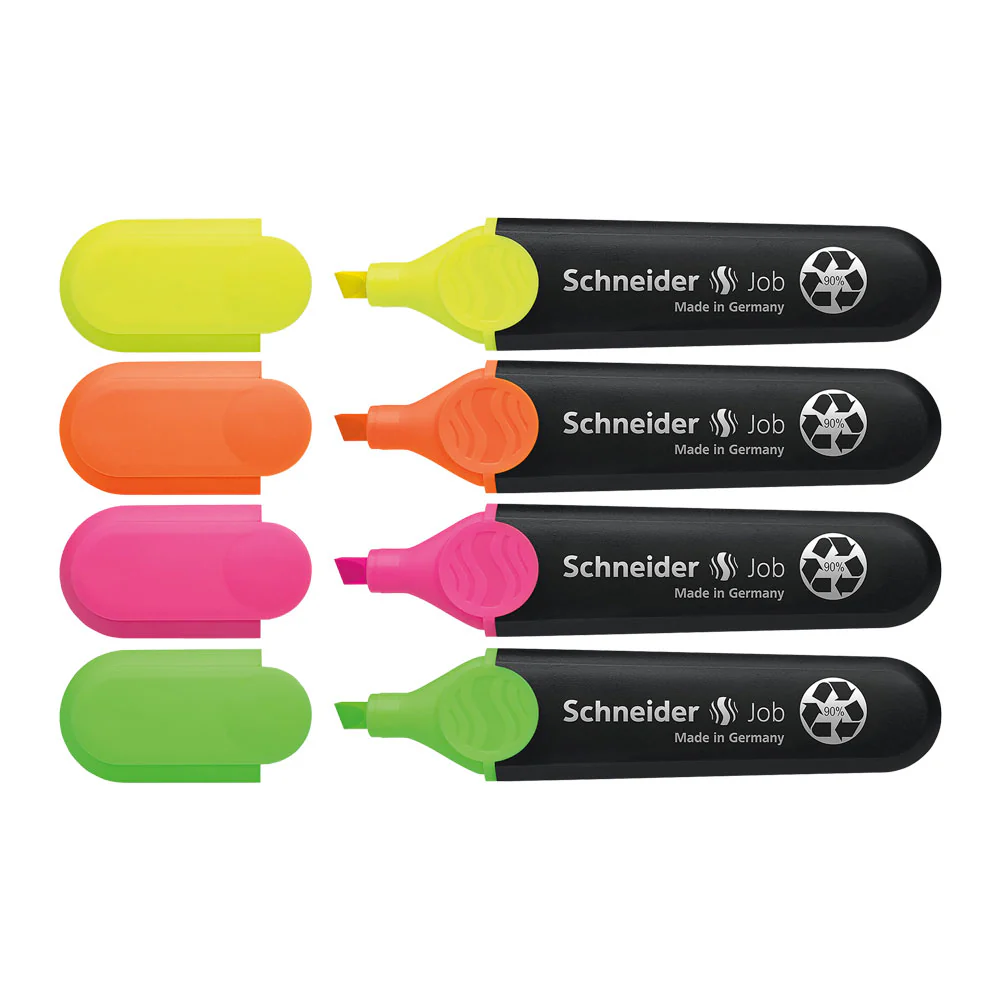 Job Highlighters, Wallet 4 pieces - Assorted - Image 3