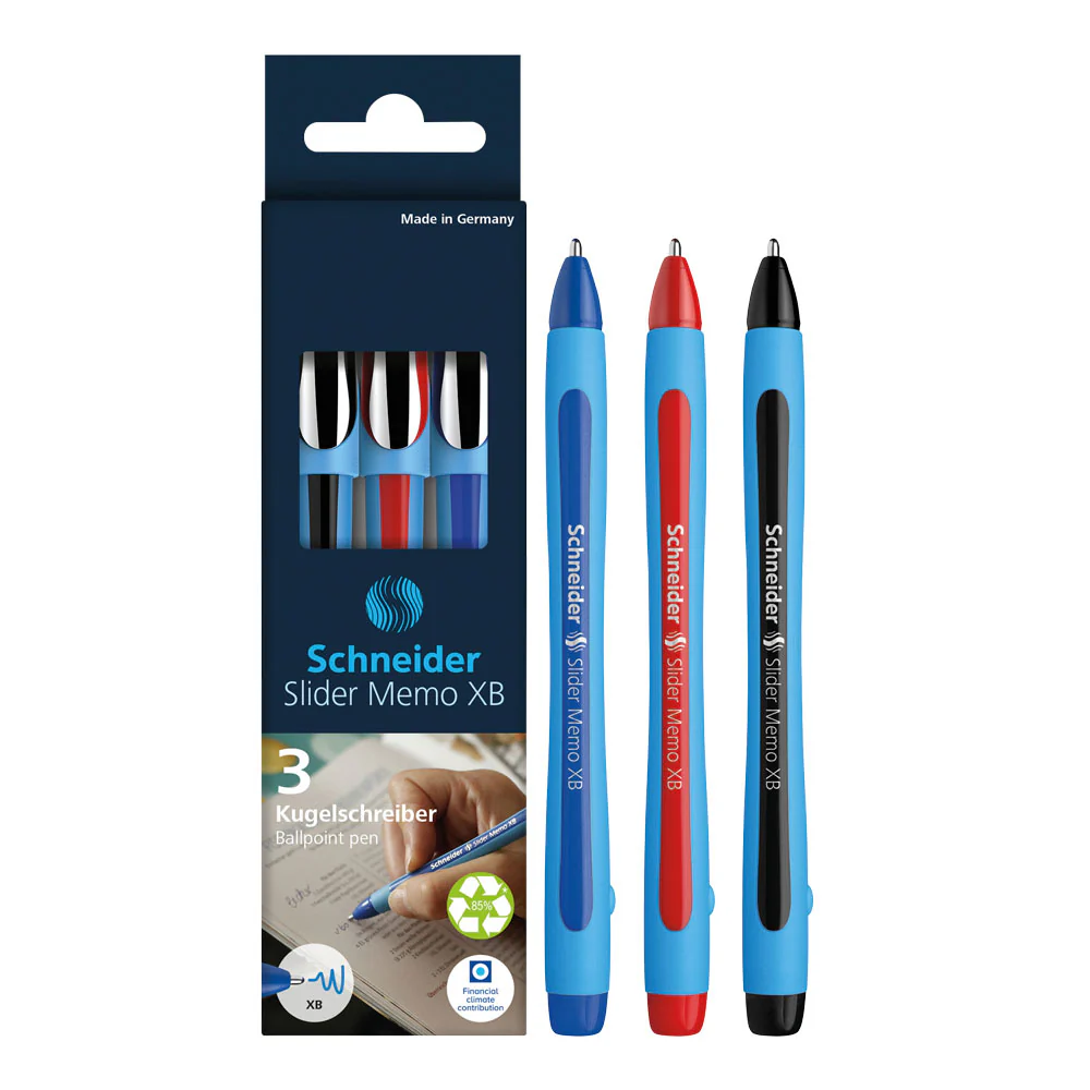 Memo Ballpoint Pens XB, Wallet 3 pieces - Assorted - Image 4