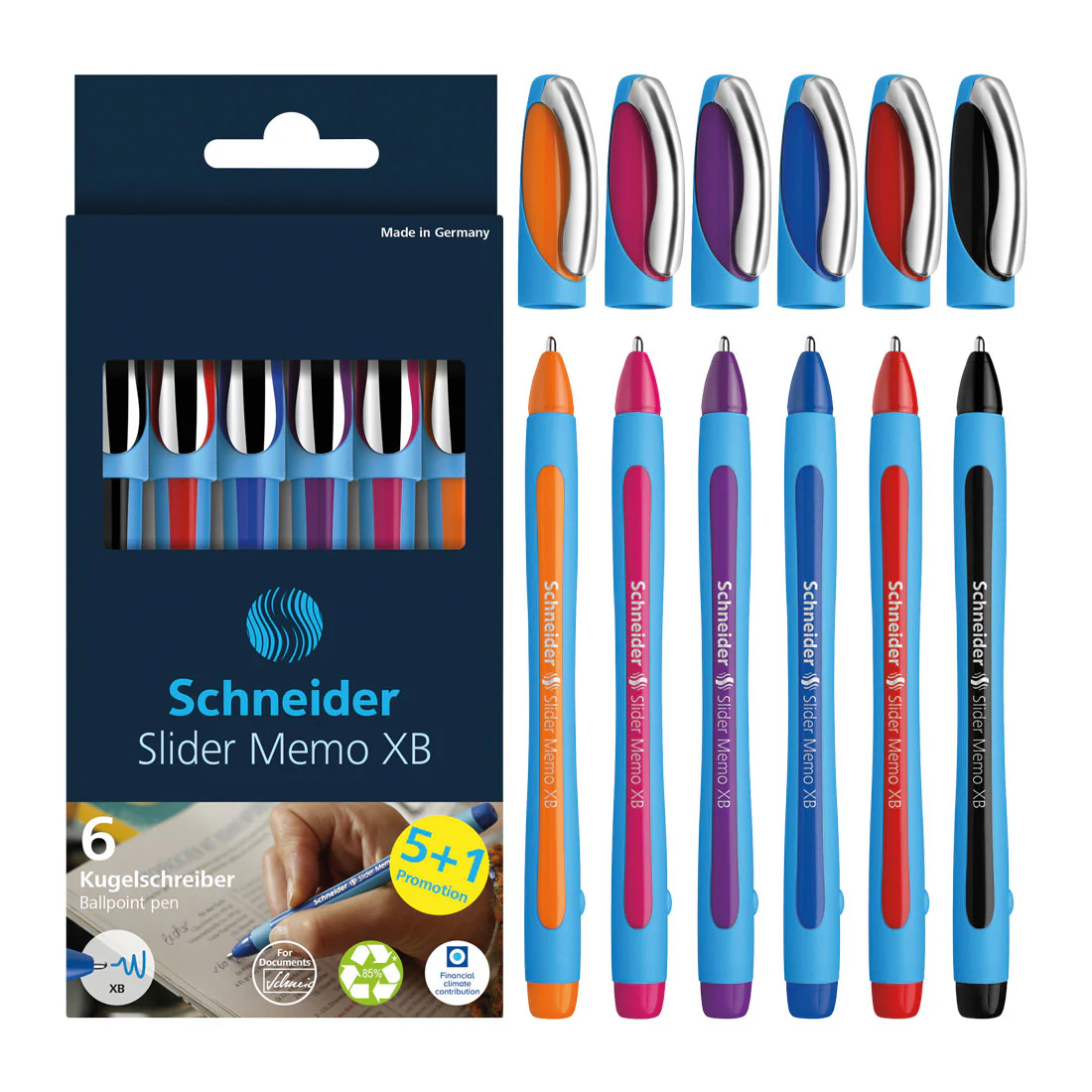 Memo Ballpoint Pens XB, Wallet 6 pieces - Assorted - Image 3
