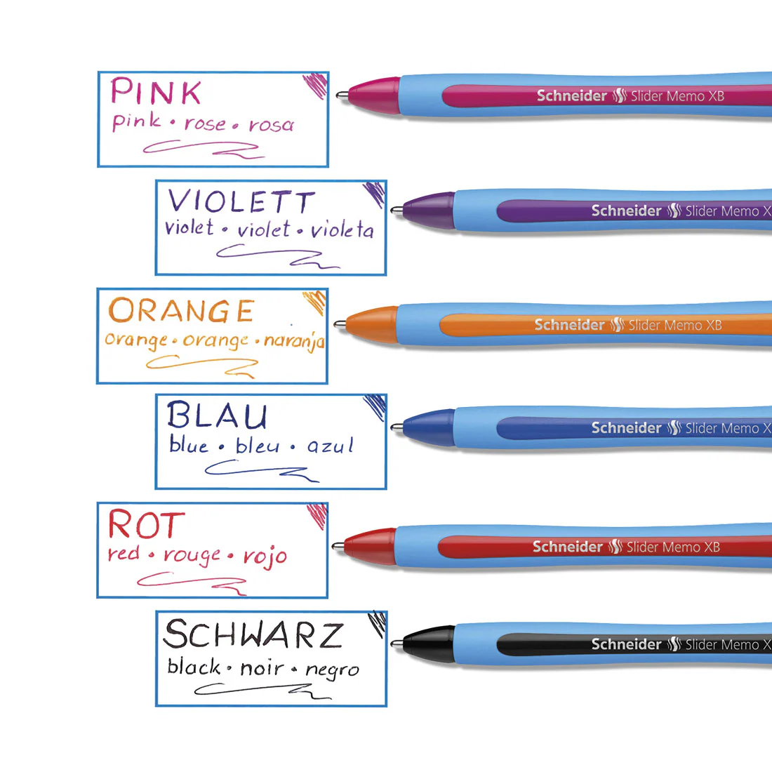 Memo Ballpoint Pens XB, Wallet 6 pieces - Assorted - Image 4