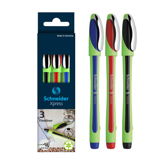 Xpress Fineliners 0.8mm, wallet 3 pieces - Assorted - Image 3