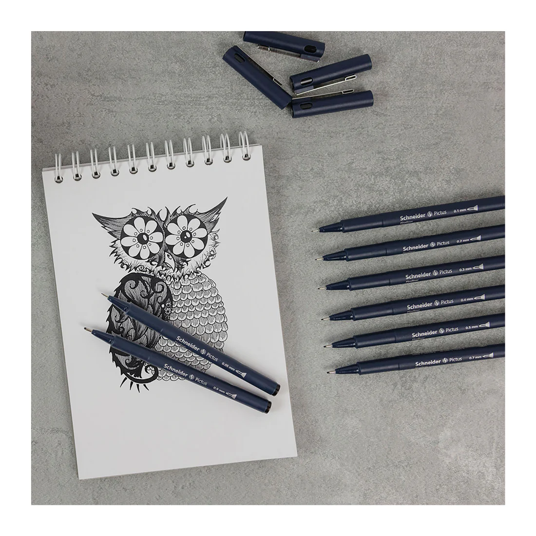Pictus Fineliners, wallet 8 pieces - Black - Image 5