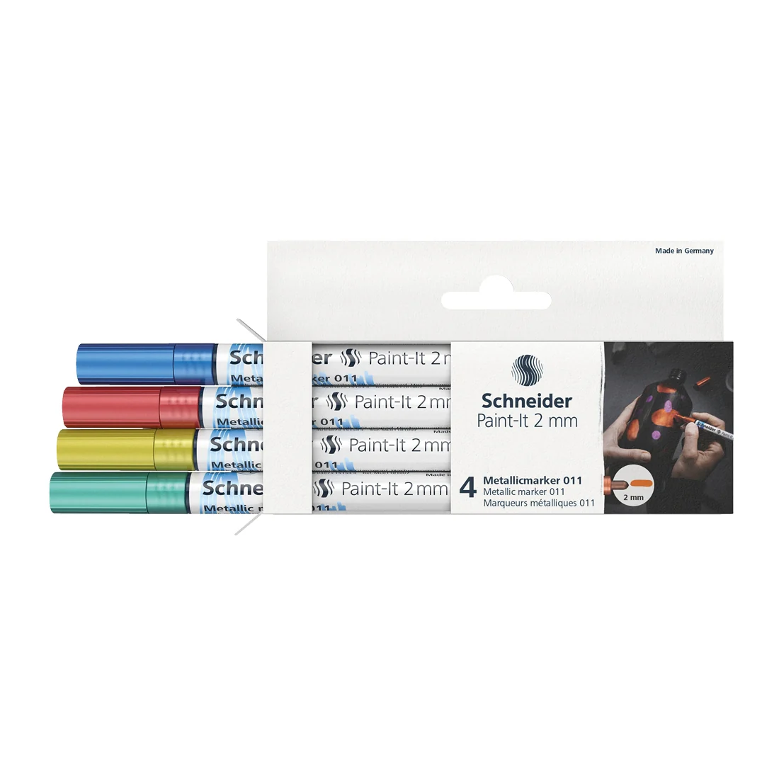 Paint-It 011 Metallic Markers 2mm, Wallet 4 pieces - Assorted - Image 3