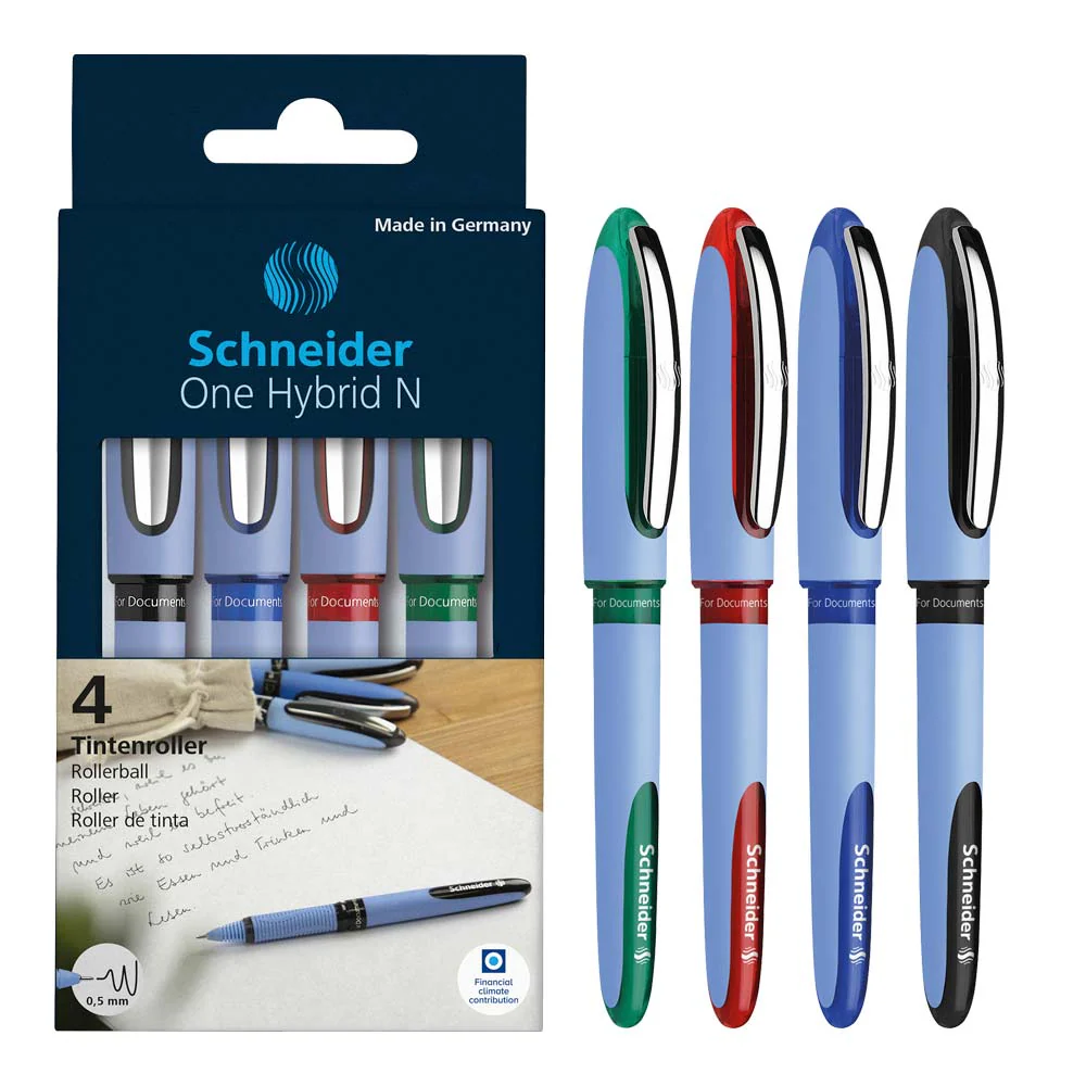 One Hybrid N Rollerball Pens 0.5mm, Pack of 4 Pieces - Assorted - Image 3