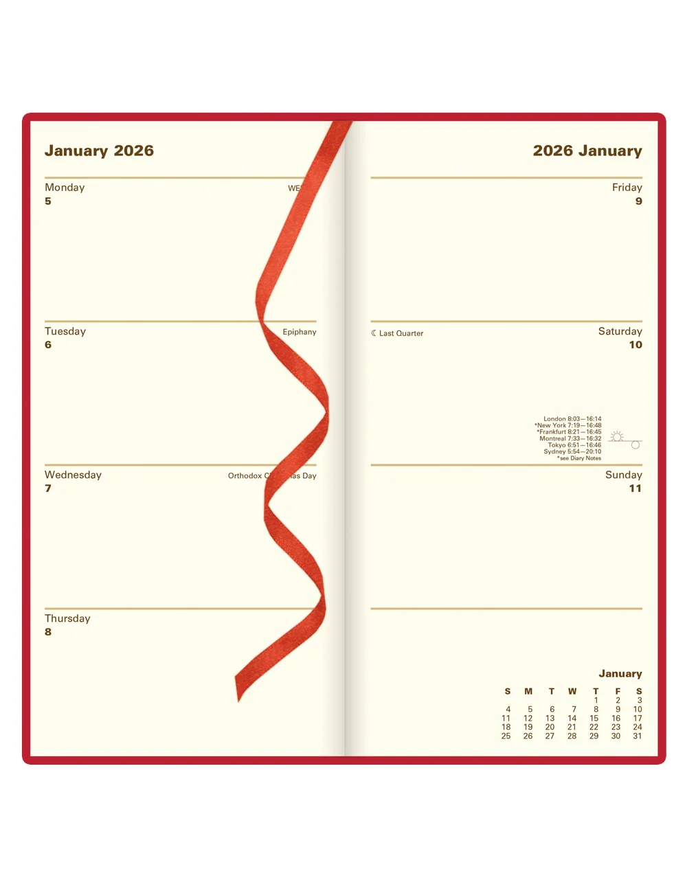 Signature Slim Week to View Leather Diary with Planners 2026 - English - Image 15