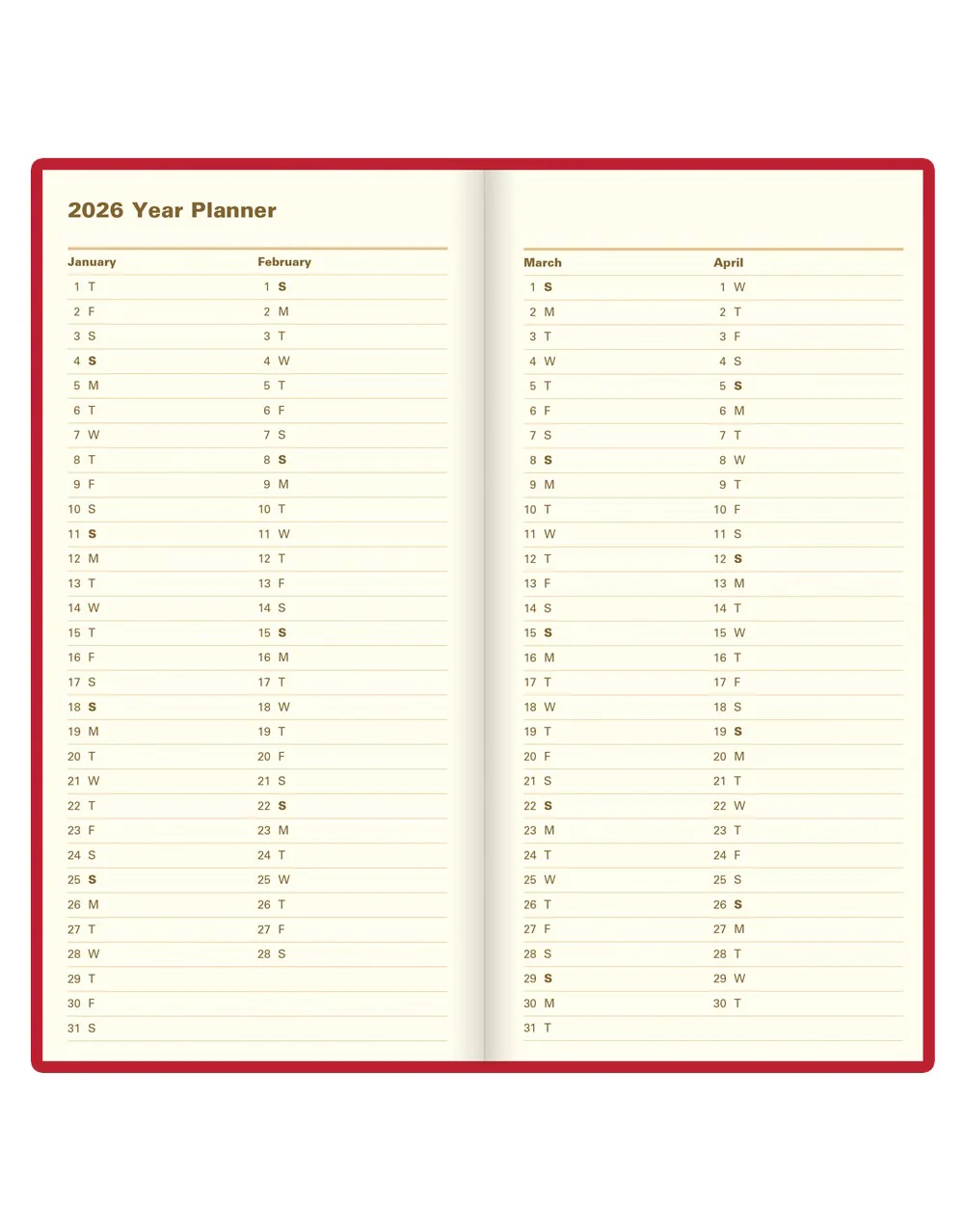 Signature Slim Week to View Leather Diary with Planners 2026 - English - Image 18
