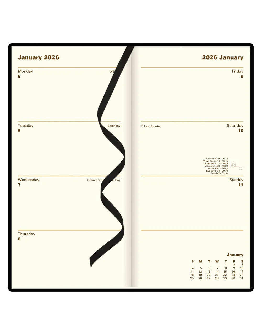 Signature Slim Week to View Leather Diary with Planners 2026 - English - Image 2
