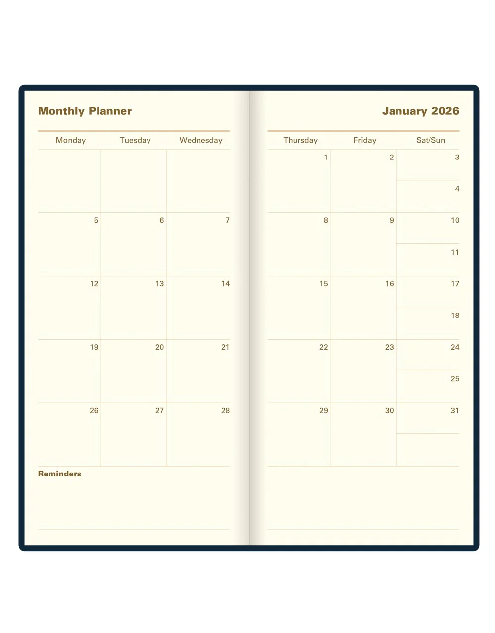 Signature Slim Week to View Leather Diary with Planners 2026 - English - Image 29