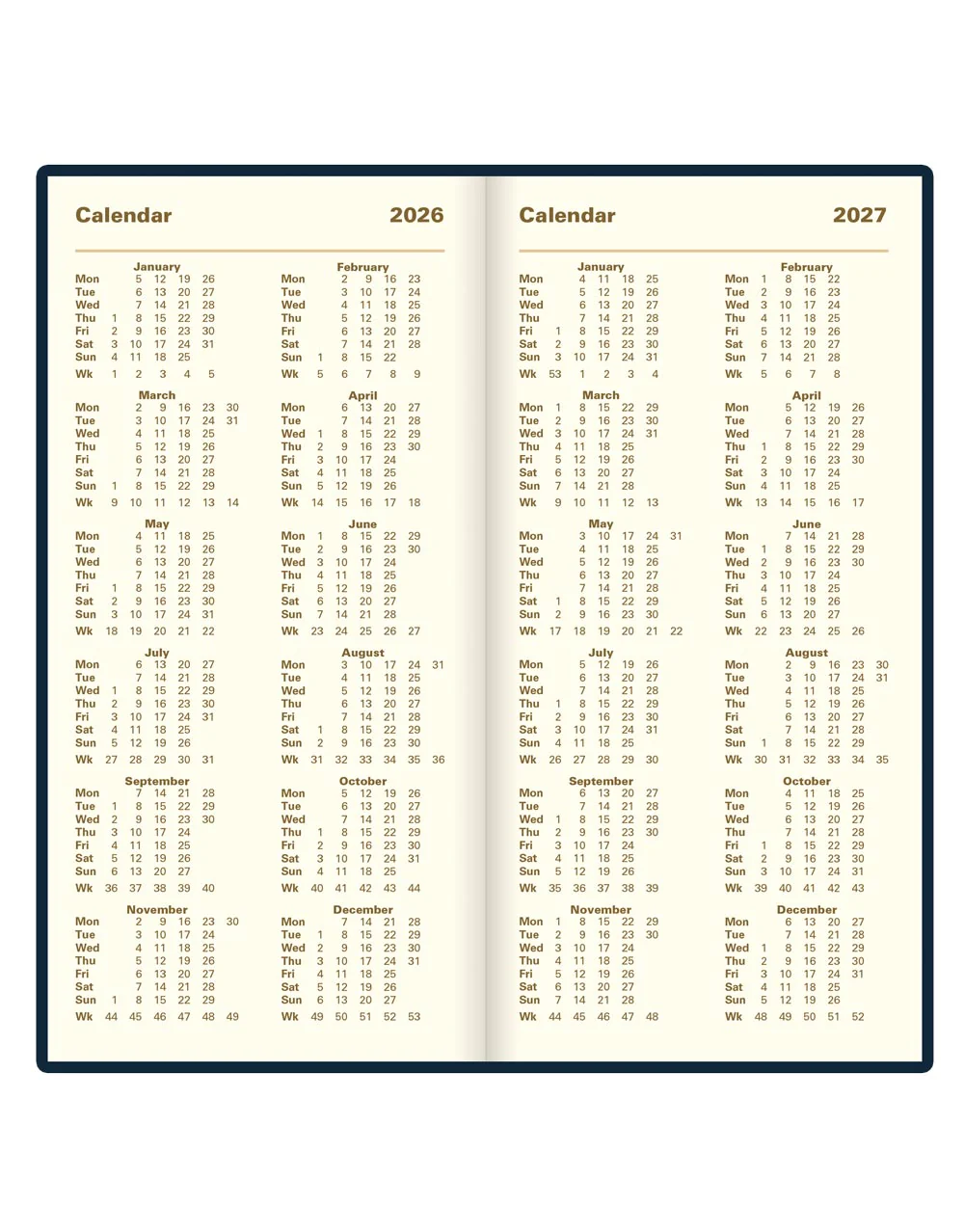 Signature Slim Week to View Leather Diary with Planners 2026 - English - Image 30