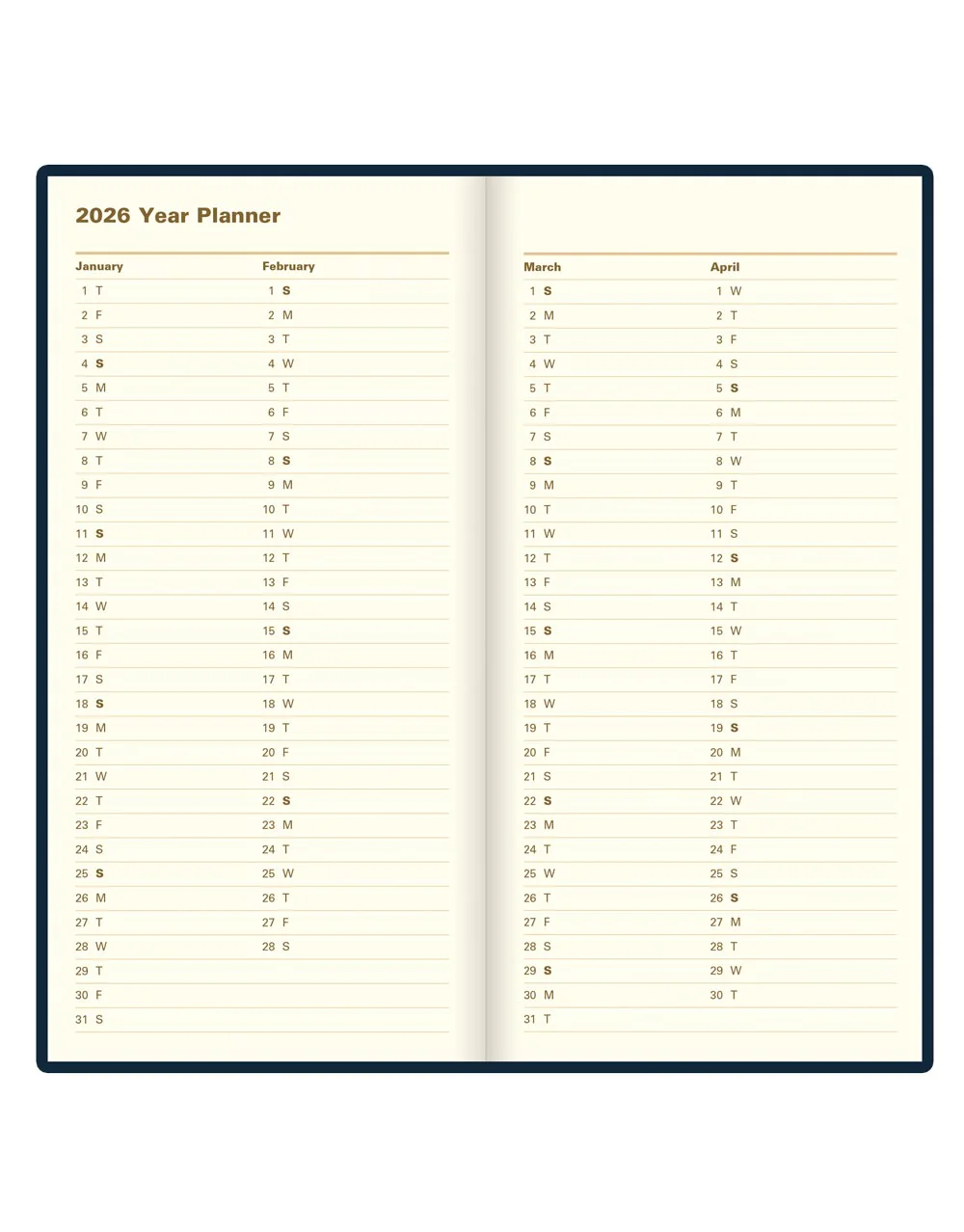 Signature Slim Week to View Leather Diary with Planners 2026 - English - Image 31