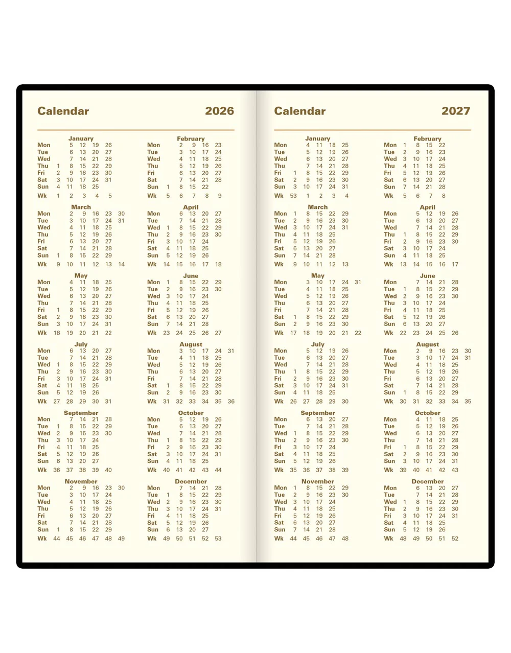 Signature Slim Week to View Leather Diary with Planners 2026 - English - Image 4