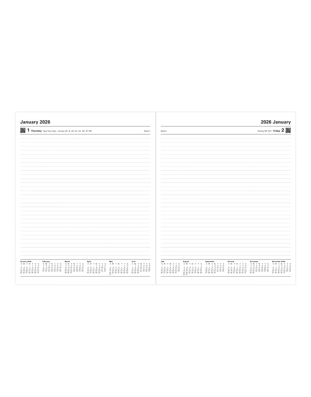 Standard Quarto Day to a Page Planner 2026 - English - Image 2