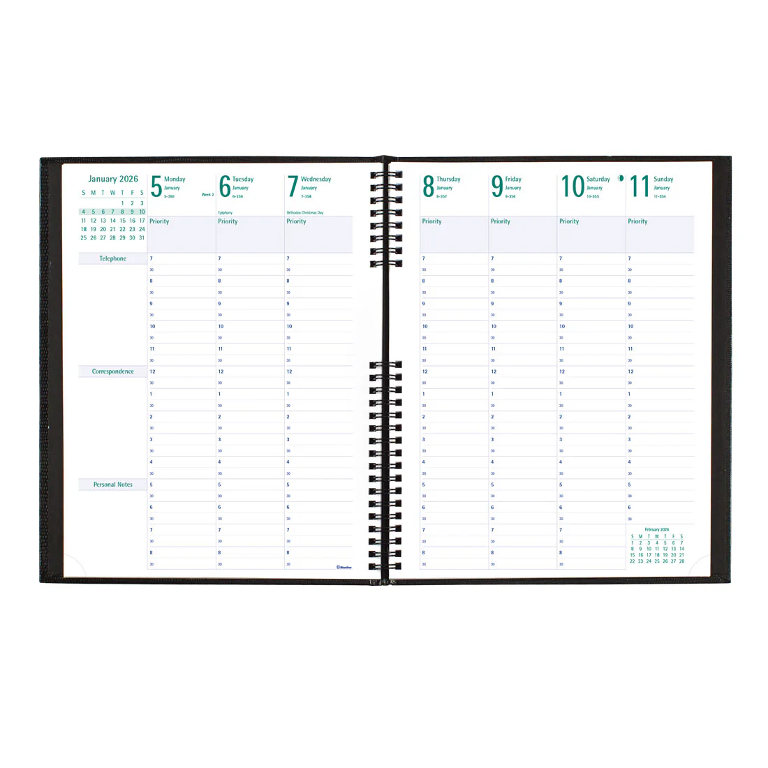 Timanager®/CoilPro™ Weekly Planner 2026, English, Black (C5930C.81-26) - Image 3