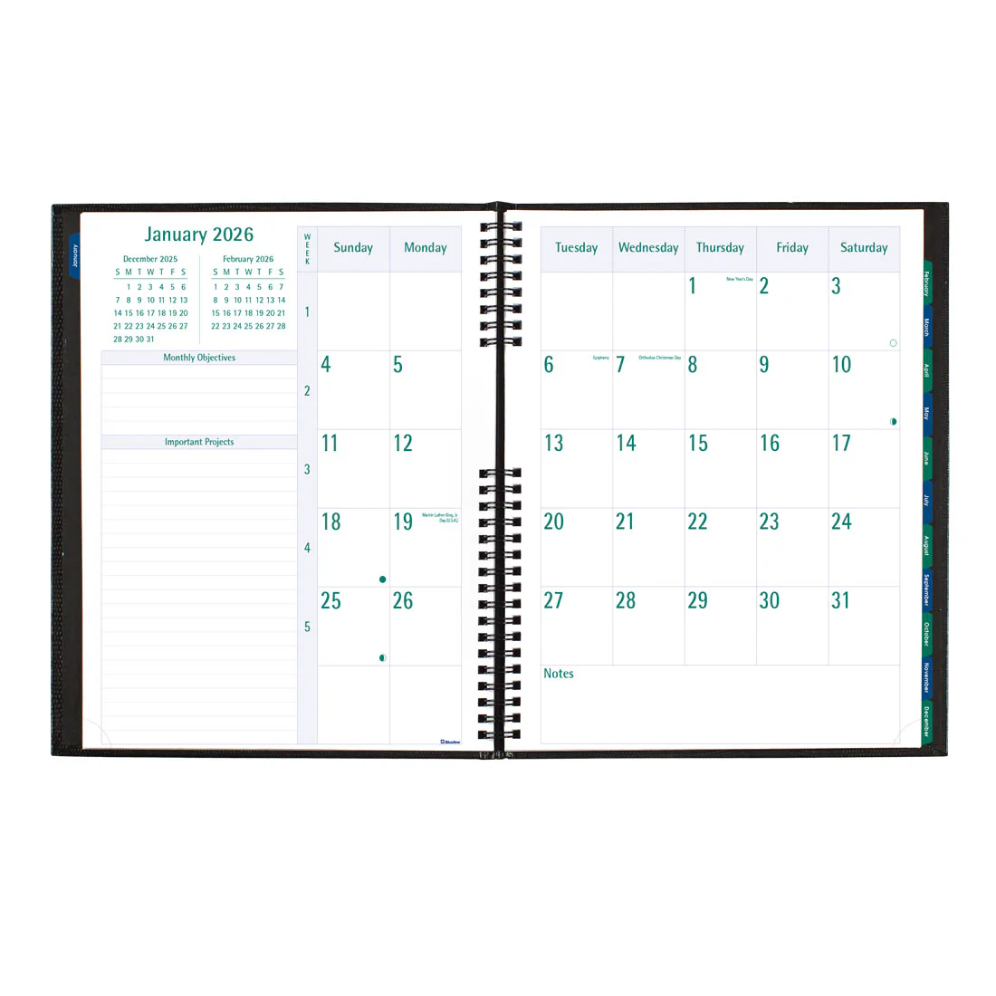 Timanager®/CoilPro™ Weekly Planner 2026, English, Black (C5930C.81-26) - Image 4