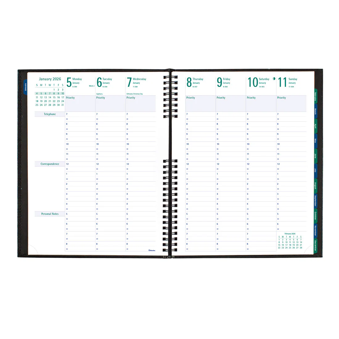 Timanager®/CoilPro™ Weekly Planner 2026, English, Black (C5930C.81-26) - Image 5