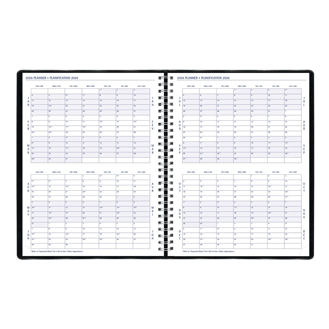 Timanager® Weekly Planner 2026, Bilingual, Black (CBBM1.BLK-26) - Image 5