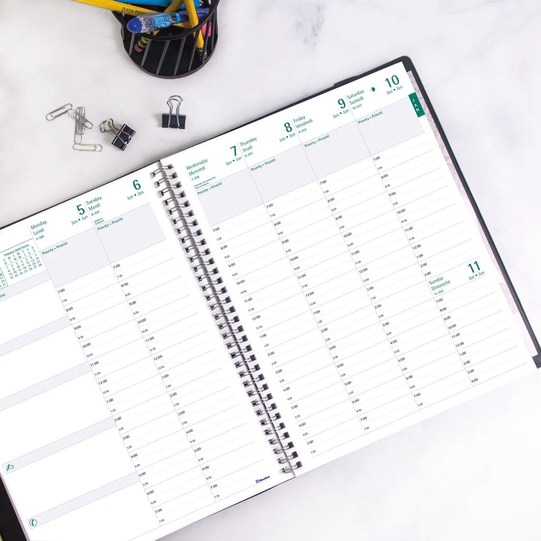 Timanager® Weekly Planner 2026, Bilingual, Black (CBBM1.BLK-26) - Image 8