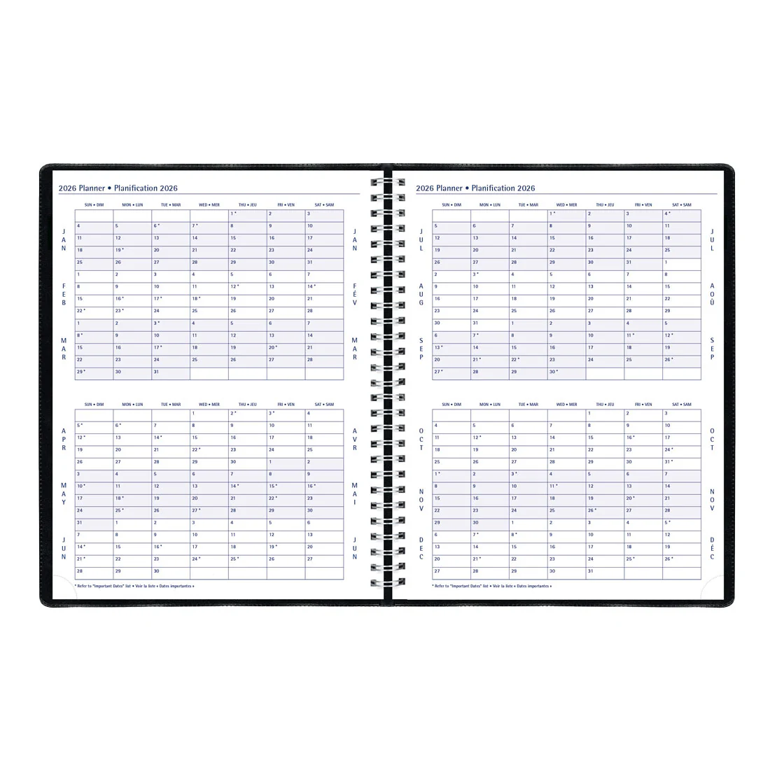 Timanager® Weekly Planner 2026, Bilingual, Black (CBBM2.BLK-26) - Image 5