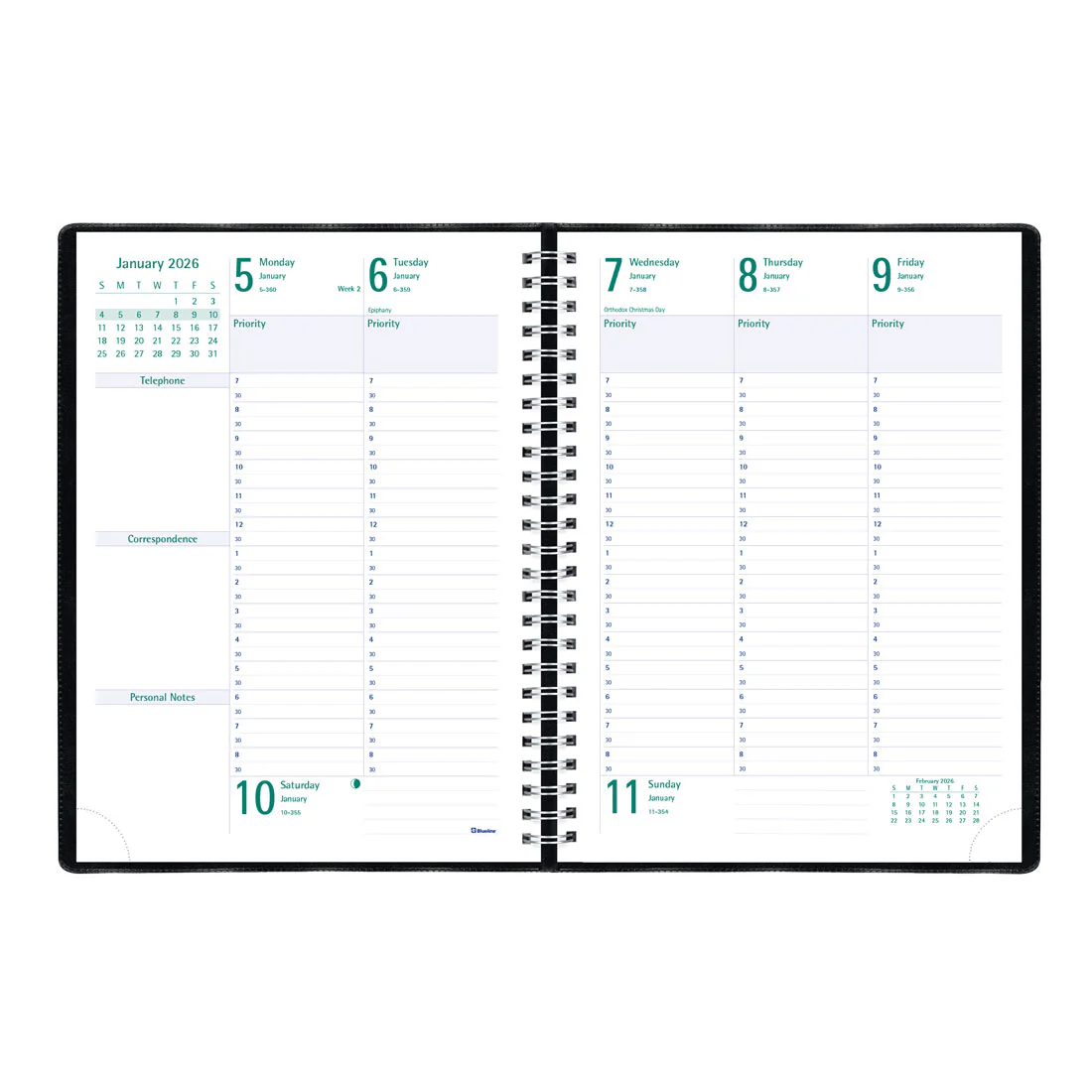 Timanager® Weekly Planner 2026, English, Black (C5900.81-26) - Image 3