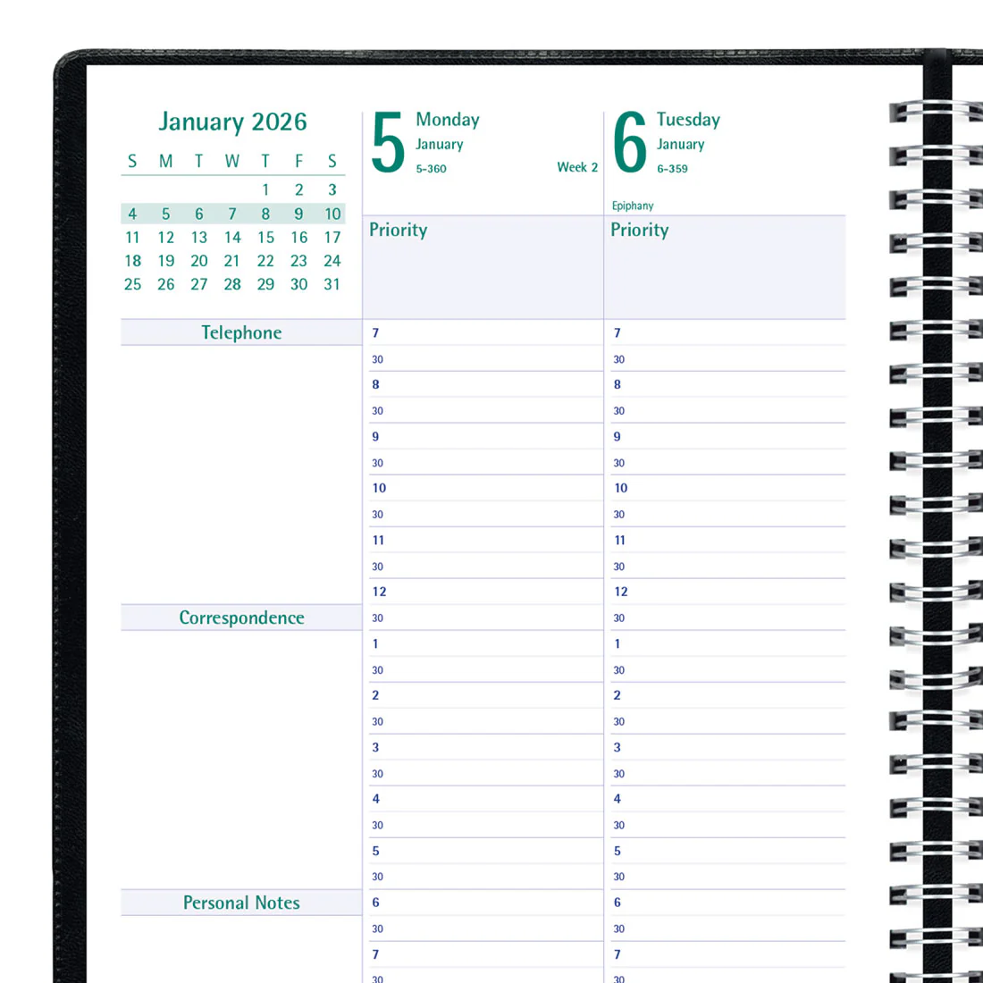 Timanager® Weekly Planner 2026, English, Black (C5900.81-26) - Image 7