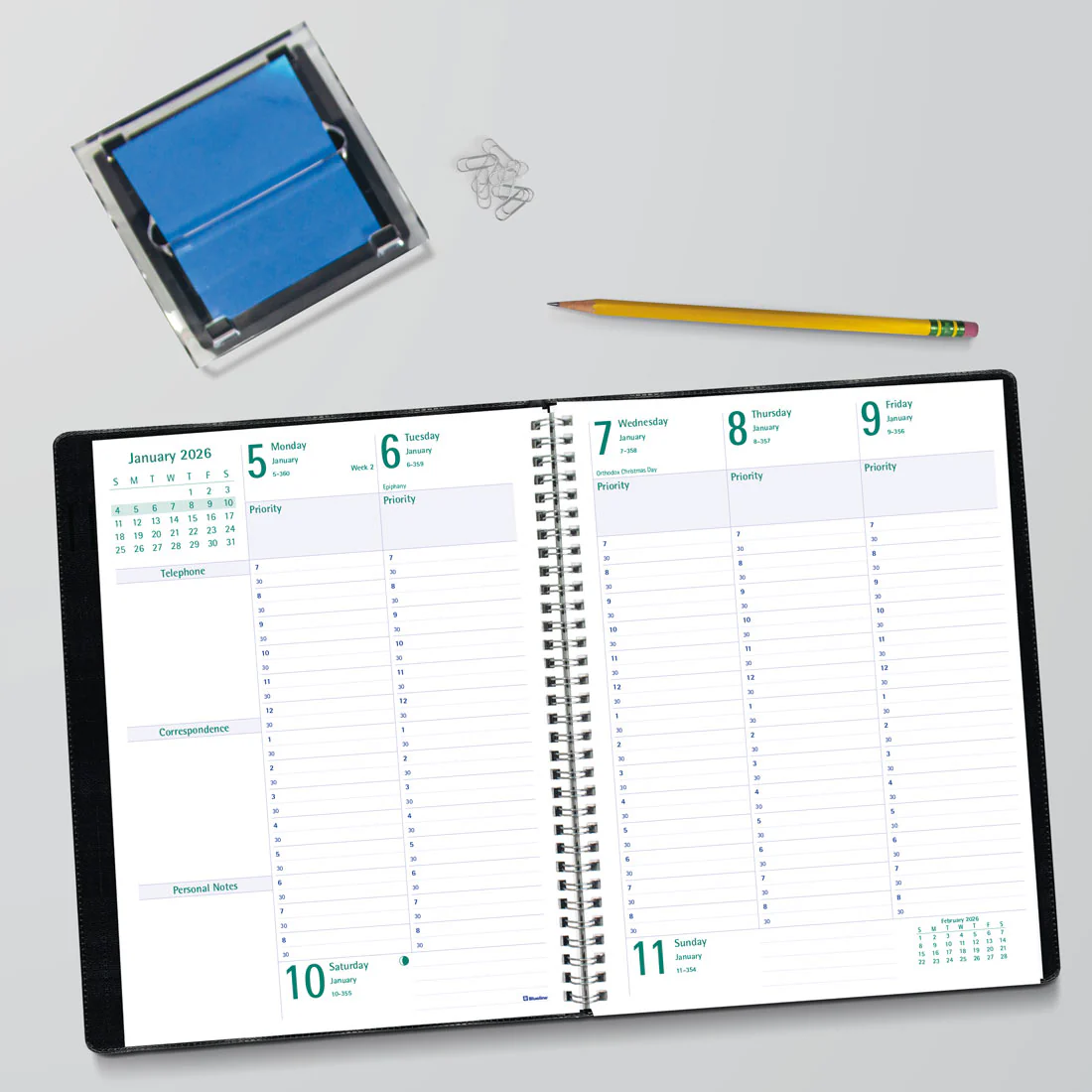 Timanager® Weekly Planner 2026, English, Black (C5900.81-26) - Image 8