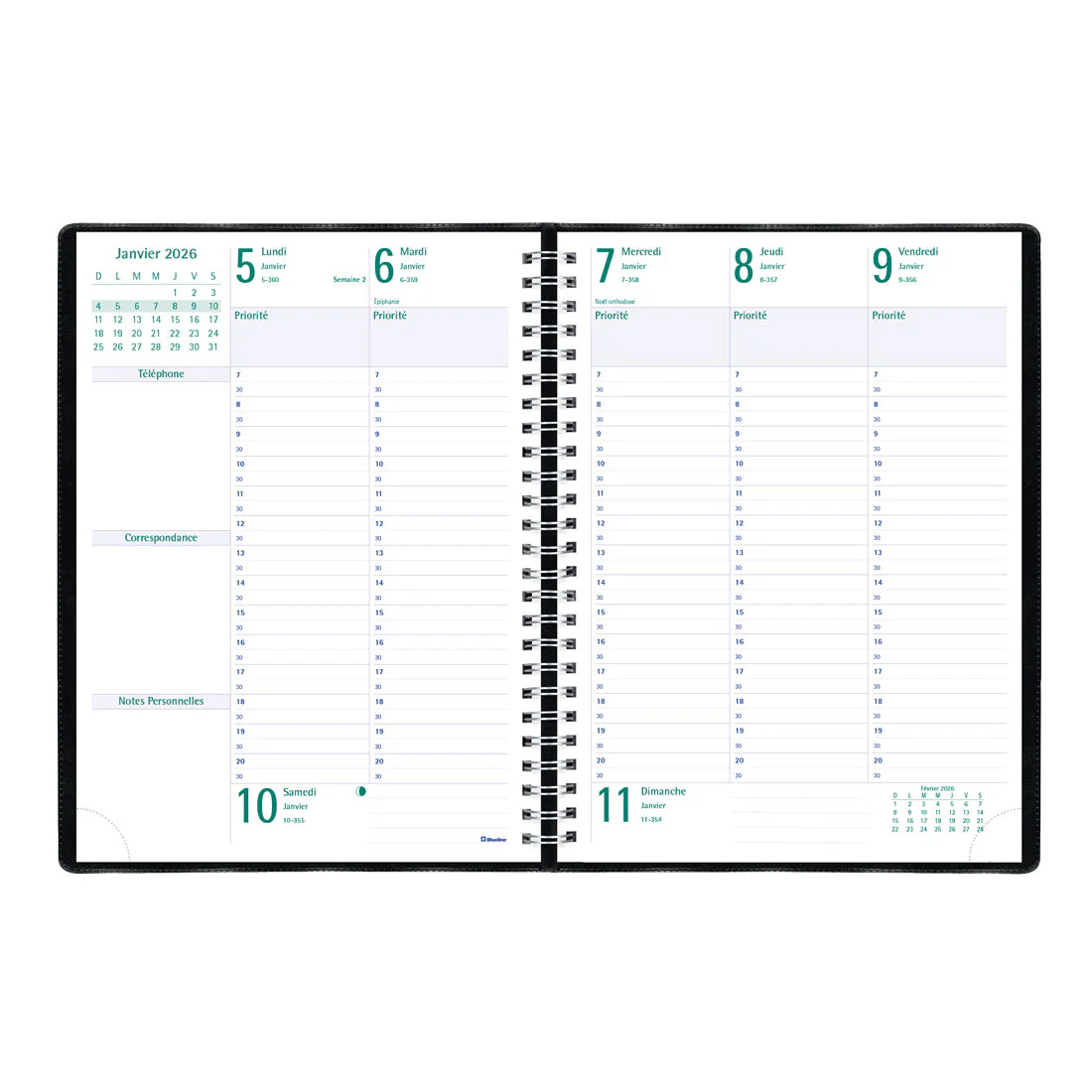 Timanager® Weekly Planner 2026 (French Version), Black (C5900.81F-26) - Image 3