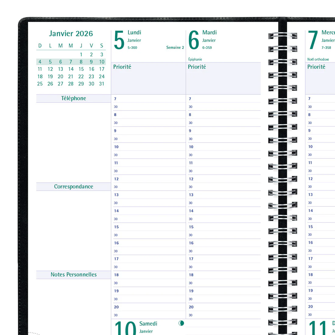 Timanager® Weekly Planner 2026 (French Version), Black (C5900.81F-26) - Image 7