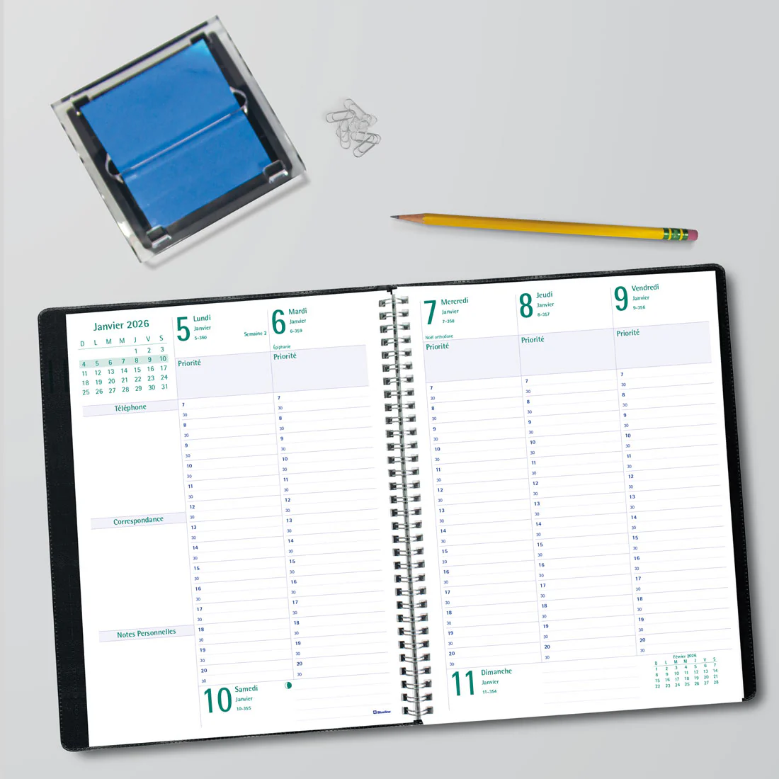Timanager® Weekly Planner 2026 (French Version), Black (C5900.81F-26) - Image 8