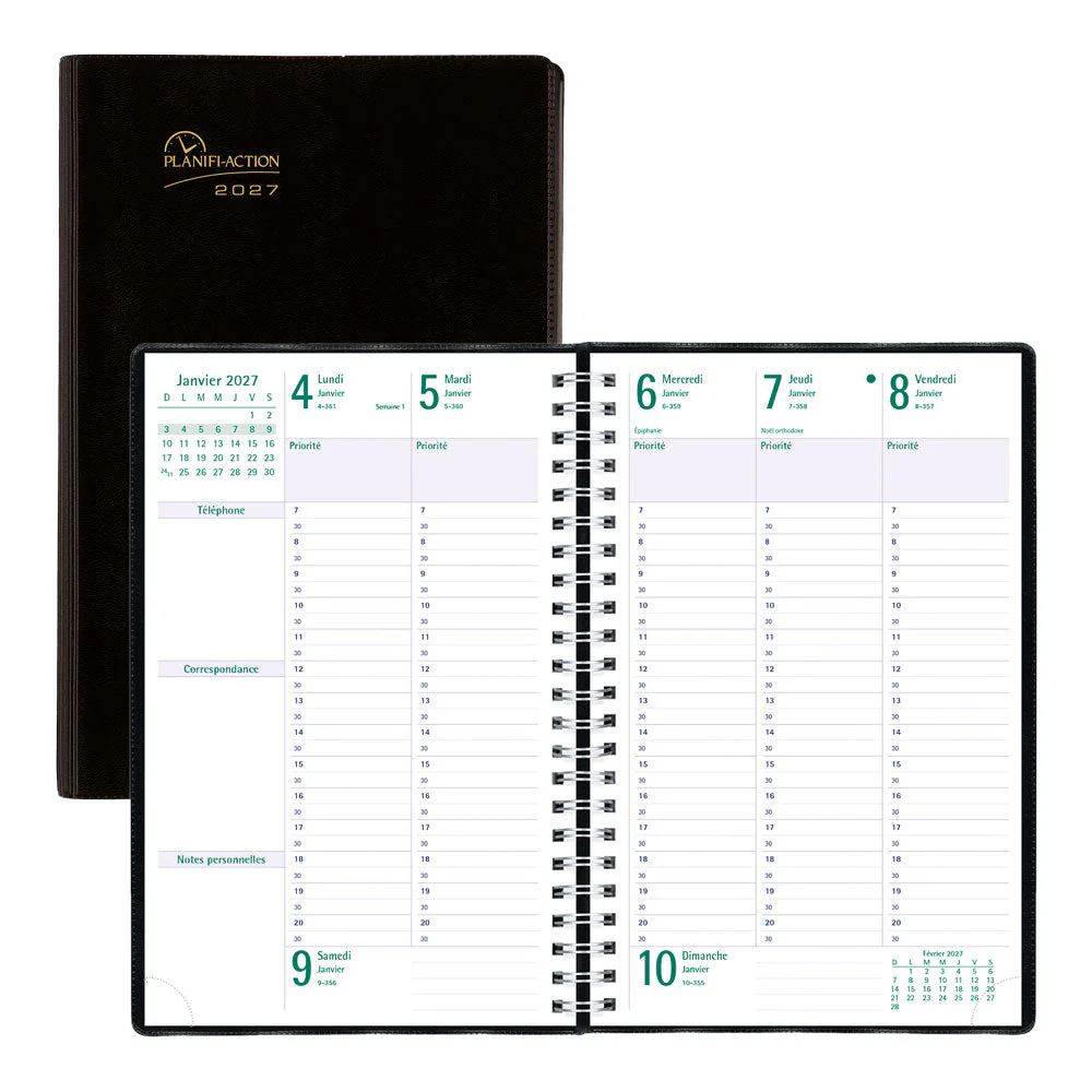 Timanager® Weekly/Monthly Appointment Book, 2027, French, 13 Months (C5910.81F-27)