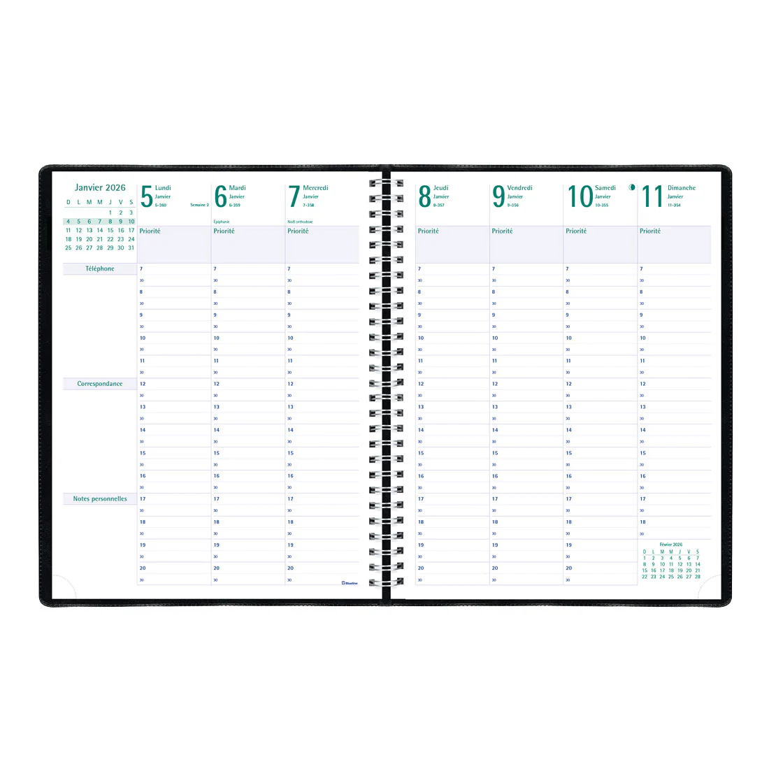 Timanager® Weekly Planner 2026 (French Version), Black (C5930.81FT-26) - Image 3