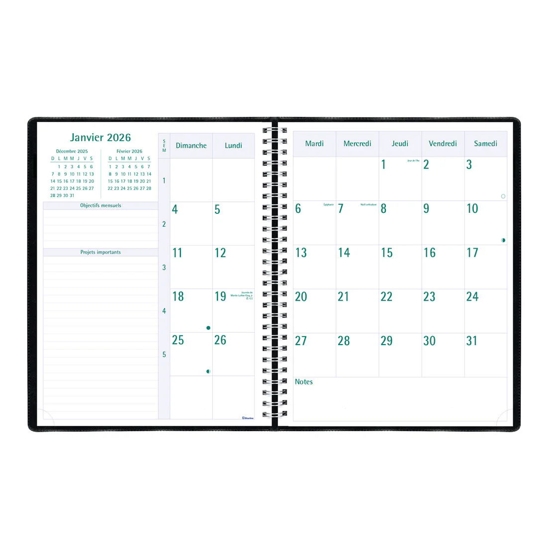 Timanager® Weekly Planner 2026 (French Version), Black (C5930.81FT-26) - Image 4