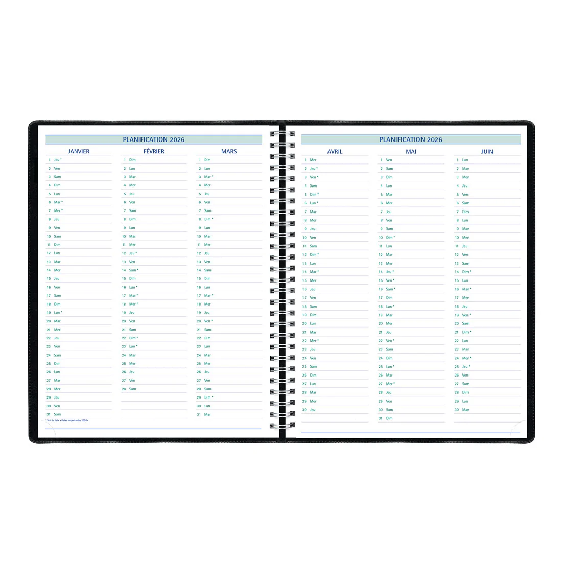 Timanager® Weekly Planner 2026 (French Version), Black (C5930.81FT-26) - Image 5