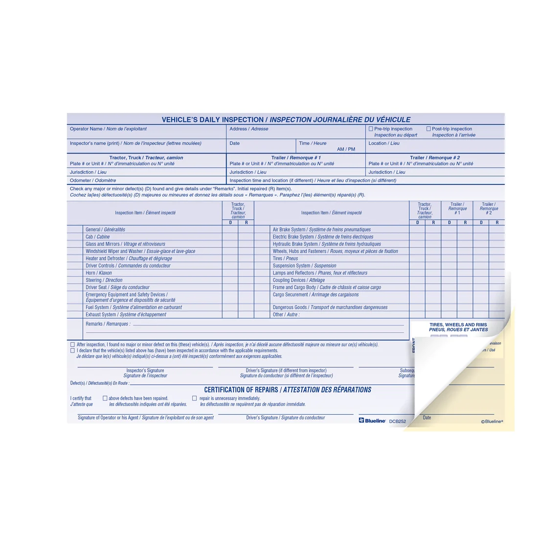 Vehicle's Daily Inspection Report, DCB252 - Image 3